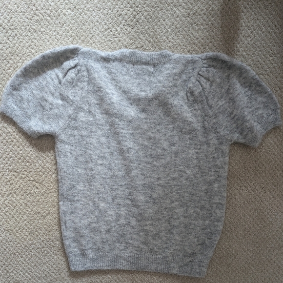 SHEIN Frenchy Heart Pattern Casual Round Neck Short Sleeve Knit Sweater Top - Picture 4 of 7